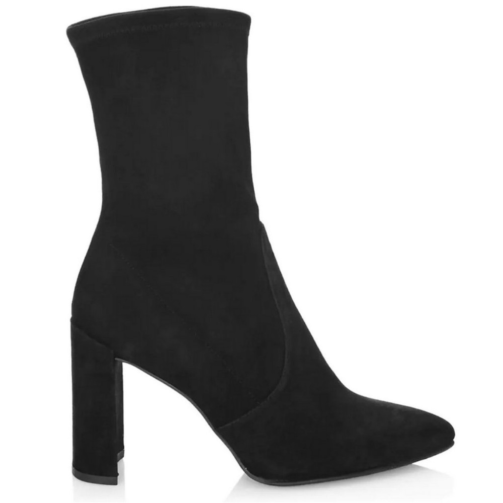 Stuart Weirzman Black Suede Ankle Boots